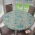 Table Cover Ornate Sea Adventure Pattern with Underwater Fauna Submarine and Coral Fitted Elastic Edged Table Cover No Fabric Draping Down for Puppy to Grab Turquoise Pale Cream Diameter - 31 Inch
