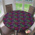 Fitted tablecloths Vibrant Colored Artistic Peony Blossoms with Green Leaves Modern Growth Botanical Polyester Round Tablecloth Table Cloth No Fabric Draping Down for Puppy to Grab Diameter - 31 Inch