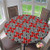 Elastic Tablecloth Intricate Curvy Hearts in Floral Composition Romantic Valentines Day Inspiration Waterproof Elastic Table Cloth No Fabric Draping Down for Puppy to Grab Red Grey Diameter - 31 Inch