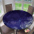 Fitted tablecloths Dreamy Night with Stars Clouds Comets Ethereal Evening Surreal Calm Scene Picture Round Table Cloth Cover No Fabric Draping Down for Puppy to Grab Purple White Diameter - 31 Inch