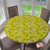 Round Tablecloth Fresh Lemon Slices with Leaves Background Soft Fruit Summer Tasteful Design Elastic Round Table Cover No Fabric Draping Down for Puppy to Grab Yellow Fern Green Diameter - 31 Inch