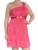 Adrianna Papell Womens Tiered One Shoulder Cocktail Dress Pink 12