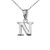 Fine Personalized Initial N Charm Pendant Necklace in Solid Sterling Silver 20 inch