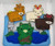 Billy Goat Gruff and Grumpy troll under bridge Finger puppet set with Carry Case