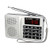 TIVDIO L-258 Portable AM FM Radio Shortwave Transistor Digital Display Support Micro-SD Card USB Driver AUX Input MP3 Player Speaker Rechargeable Li-ion Battery(Silver)