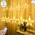 Zinuo Star Curtain String Light 8 Modes 12 Stars 138pcs LED Waterproof Linkable String Lights with RF Remote Decoration for Christmas Wedding Party Bedroom Patio UL Listed (Star Warm White)