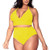 Womens Solid Plus Size High Waist Halter Bikini Swimsuit 2 Piece Tummy Control Swimwear Bathing Suit