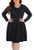 HAOMEILI Women Plus Size Casual Loose Soft Crewneck Pockets Stretchy Swing T-Shirt Dress 2XL Black