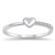 Puffed Heart Micro Pave Clear CZ Promise Ring Sterling Silver Band Size 10