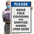 SmartSign - FAZB Please - Wear Face Covering and Sanitize Hands Upon Entry Large Sign   24 inch  x 36 inch  Corrugated Plastic