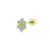 Tiny Cubic Zirconia Flower Helix Cartilage Ear Lobe Piercing Conch Daith CZ 1 Piece Stud Earring For Women Teen Real 14K Gold Screwback 4MM Tiny Cubic Zirconia Flower Helix Cartilage Ear Lobe Piercing Conch Daith CZ 1 Piece Stud Earring For Women Teen Real 14K Gold Screwback 4MM