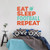 Football Wall Decal - Eat Sleep Repeat - Vinyl Art Sticker for Boys Bedroom Decor Playroom or Game Room Decoration