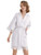 SIORO Womens Satin Robe Lace Silk Kimono Robes Short for Bridesmaid Wedding Party Nightgown White Large