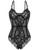 Women Lingerie Snap Crotch One Piece Lace Teddy Bodysuit Babydoll Chemise Sleepwear Black XL
