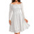 Aniywn Women Floral Lace Evening Dress Vintage Off Shoulder Long Sleeve Boat Neck Cocktail Party Swing Dress White