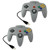 Retrolink - 2 Packs - PC - Controller - Wired - N64 Style - USB Controller for PC  and  Mac - Grey