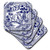 3dRose cst_262242_3 Willow Pattern Detail in Blue and White set of 4 Ceramic Tile Coasters