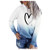 Appoi Hooded Sweatshirt for Women Tie-Dye Print Heart Graphic Pullover Shirt Loose Casual Drawstring Hoodies with Pockets Navy
