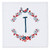 3dRose Monogram initial letter T with a red and blue floral wreath. - Quilt Squares  qs_337480_9