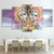 Hd Printed 5 Piece Canvas Art Hindu God Canvas Lord Shiva Parvati Ganesh Painting Wall Art for Living Room Home Decor - 30x40 30x60 30x80cm  No Frame