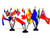 CANADIAN PROVINCE and TERRITORY FLAGS- SET of 14 Rayon 4 inch x6 inch  Flags with three 5-hole bases 4x6 Miniature Desk  and  Table Flags Small Mini Stick Flags