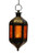 Amber Glass Hanging Moroccan Candle Lantern with Chain