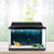 Ocean Aquarium Background Small Boat Being Captured by a Large Wave Seastorm Tsunami Marine Aquatic Theme PVC Self-Adhesive Decor Wall Dark Blue White W30 x L12 Inch