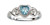Sterling Silver March CZ Simulated Birthstone Baby Ring with Heart