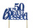 All About Details Blue 50-Years-Blessed Cake Topper