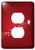 3dRose lsp_152861_6 Pretty White Shooting Star On A Red Background - 2 Plug Outlet Cover