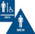 ADA Men Restroom Paired Set Braille Sign  plus  Door Sign ADA Compliant  Blue