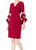 R and M Richards Womens Dress Petite A-Line Mesh Sleeve Bling Red 6P