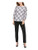 Calvin Klein Grid Long Sleeve Blouse Soft White Black MD  US 8-10