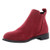Gibobby Ankle Boots for Women Heel Womens Ankle Boots Pointed Toe Low Heel Side Split Stacked Zipper Booties Wine