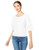 BB Dakota Juniors Short Sleeve Cable Sweater with Fringe White Medium