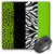 3dRose LLC 8 x 8 x 0.25 Inches Mouse Pad, Lime/Green/Black/White Animal Print Leopard and Zebra (mp_35440_1)