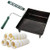Durable Paint Roller Frame 9 Inch with Heavy Duty Plastic Tray 2 Quart Capacity and Paint Roller Covers - 1 2 X 9 Inch Microfiber 5 Pcs