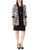 R and M Richards Womens Two Piece Puff Print Jacket Dress  Black Whit  6