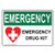 Emergency Emergency Drug Kit OSHA Safety Label Decal 5x3.5 in. 4-Pack Vinyl for Alcohol Drugs Weapons by ComplianceSigns