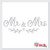 Stencil - Mr  and  Mrs Wedding Day Sign Making DIY Template-S  15 inch  x 5.75 inch    Ultra Thick Exhibit Grade White Color Material