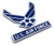 U.S. Air Force Wings Chrome Auto Emblem Sticker Decal