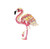 Flamingo - Tropical Bird - Embroidered Iron On Applique Patch - Left - 3H