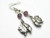 Pomeranian Birthstone Earrings Personalized Sterling Silver Plated Dog Charm Earrings Pet Jewelry Gift