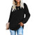 OutTop Women Fall Winter Long Sleeve T Shirt Solid Casual Loose Comfy Crewneck Pullover Tunic Tops Blouse  Black S
