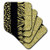 3dRose cst_128556_3 Printed Glitter Effect Gold and Black Animal Print Leopard and Zebra Ceramic Tile Coasters, Set of 4