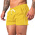 URRU Mens Solid Gym Workout Shorts Bodybuilding Running Fitted Training Jogging Short Pants Yellow L