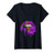 Womens Mardi Gras Carnival Costume Purple  and  Gold Fleur-de-lis Lips V-Neck T-Shirt