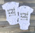 Gender Neutral Twin Babies Womb Mates Onesies Romper Bodysuit Set Short Sleeves