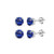 2 Pair Set Sterling Silver 6mm Created Blue Sapphire Round Stud Earrings for Cartilage