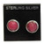 Rhodochrosite and Sterling Silver Wire-Wrapped Post Earrings - Pair A
